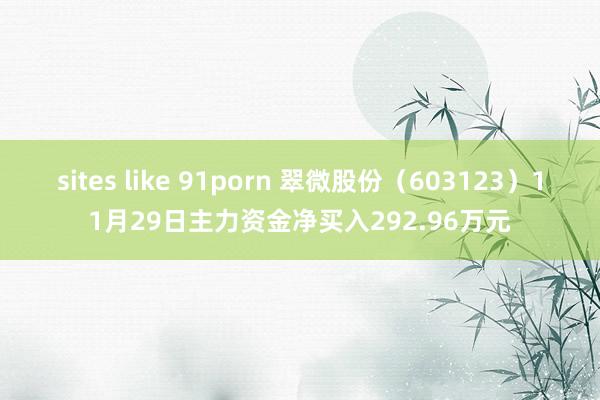 sites like 91porn 翠微股份（603123）11月29日主力资金净买入292.96万元