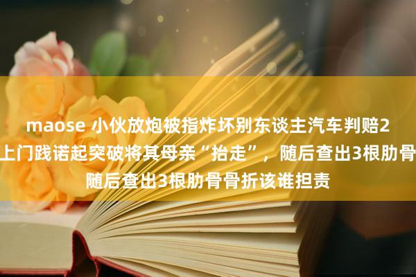 maose 小伙放炮被指炸坏别东谈主汽车判赔2200元，法院上门践诺起突破将其母亲“抬走”，随后查出3根肋骨骨折该谁担责
