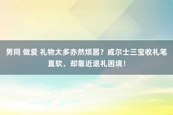 男同 做爱 礼物太多亦然烦嚣？威尔士三宝收礼笔直软，却靠近退礼困境！