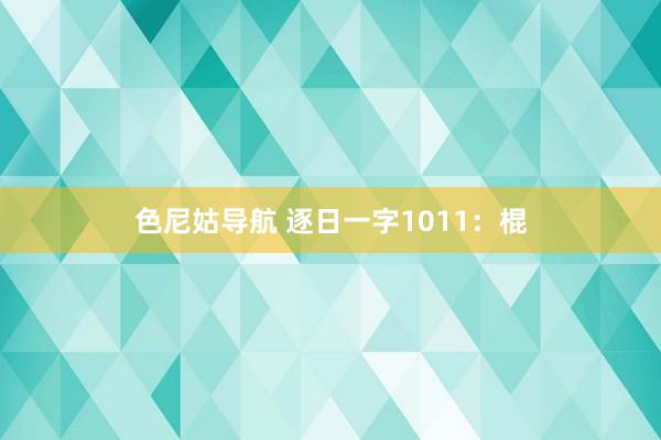 色尼姑导航 逐日一字1011：棍