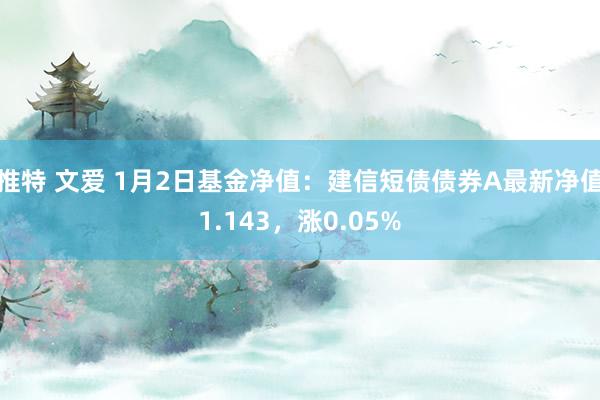 推特 文爱 1月2日基金净值：建信短债债券A最新净值1.143，涨0.05%