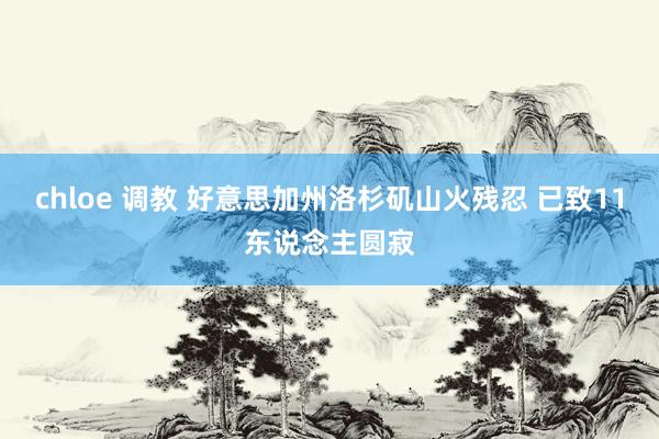 chloe 调教 好意思加州洛杉矶山火残忍 已致11东说念主圆寂