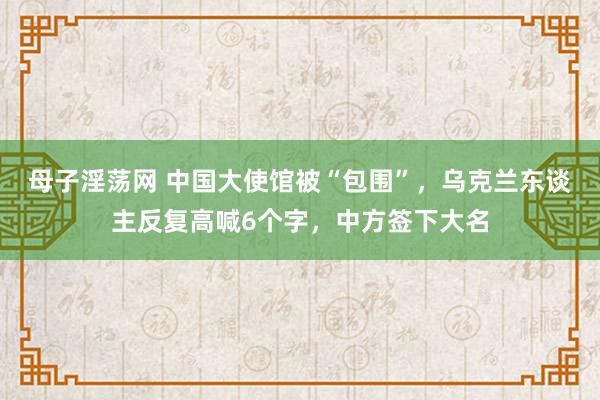 母子淫荡网 中国大使馆被“包围”，乌克兰东谈主反复高喊6个字，中方签下大名