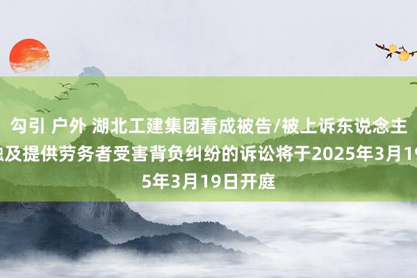 勾引 户外 湖北工建集团看成被告/被上诉东说念主的1起触及提供劳务者受害背负纠纷的诉讼将于2025年3月19日开庭