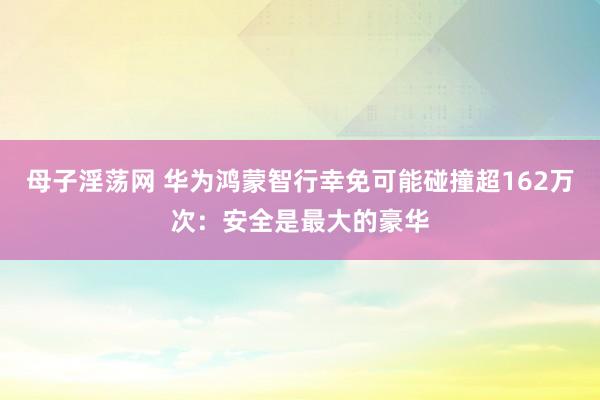 母子淫荡网 华为鸿蒙智行幸免可能碰撞超162万次：安全是最大的豪华