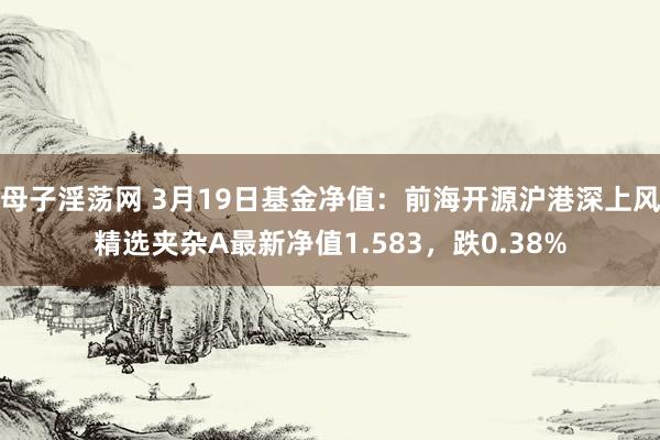 母子淫荡网 3月19日基金净值：前海开源沪港深上风精选夹杂A最新净值1.583，跌0.38%