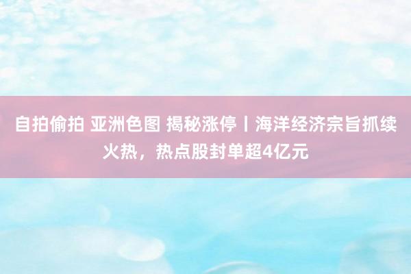 自拍偷拍 亚洲色图 揭秘涨停丨海洋经济宗旨抓续火热，热点股封单超4亿元