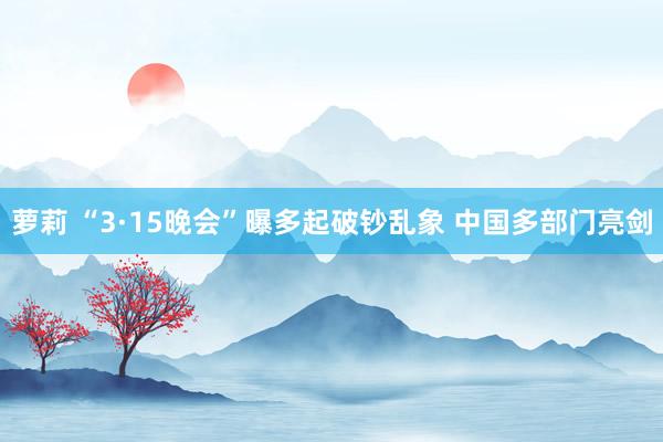 萝莉 “3·15晚会”曝多起破钞乱象 中国多部门亮剑