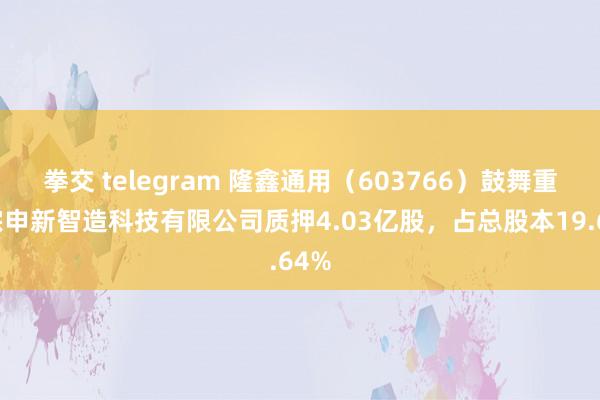 拳交 telegram 隆鑫通用（603766）鼓舞重庆宗申新智造科技有限公司质押4.03亿股，占总股本19.64%