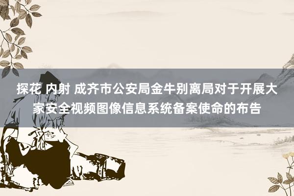 探花 内射 成齐市公安局金牛别离局对于开展大家安全视频图像信息系统备案使命的布告