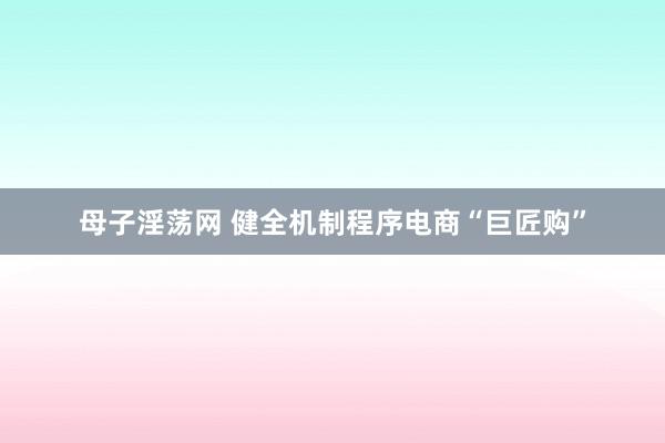 母子淫荡网 健全机制程序电商“巨匠购”